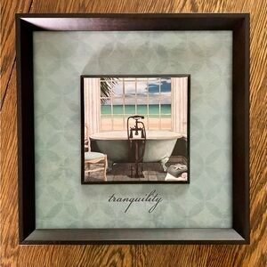 Wall Picture of cute bathtub. Entitled “tranquility“. 12” X 12”.